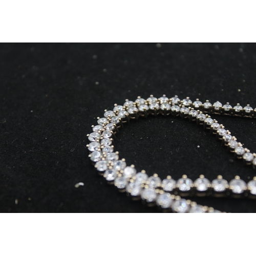 1153C - A .925 silver and cubic zirconia statement necklace - approx. gross weight 30 grams