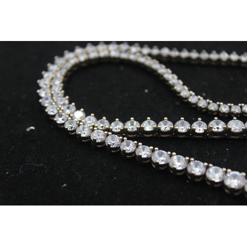 1153C - A .925 silver and cubic zirconia statement necklace - approx. gross weight 30 grams