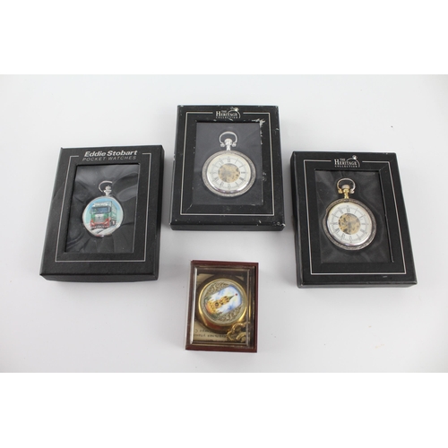 1176 - Four hand-wind pocket watches to include Molnija, Eddie Stobart etc.