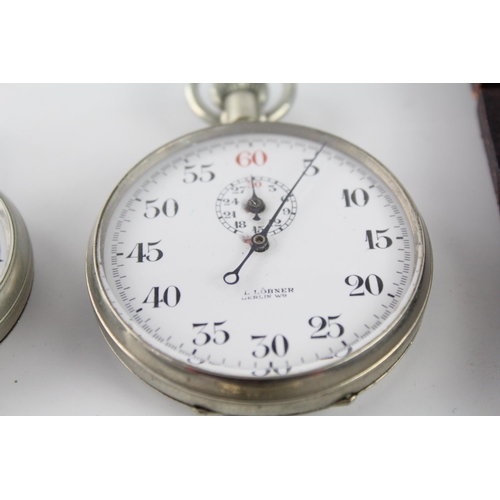 1177 - Five vintage hand-wind stop and pocket watches to include GS/TP, Lobner of Berlin etc.