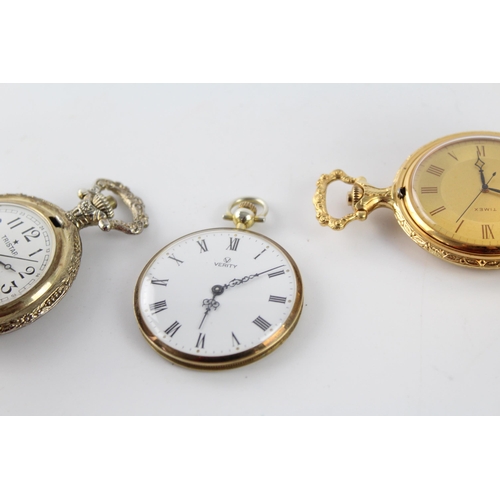 1182 - Four hand-wind pocket watches to include Verity, Timex etc.