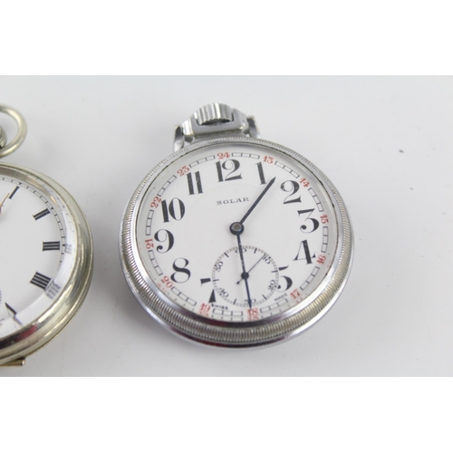 1183 - Three hand-wind pocket watches to include Solar, Oris etc.