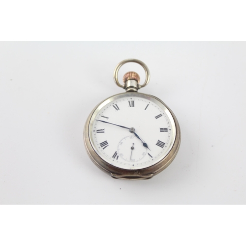 1185 - A .925 silver open face hand-wind pocket watch - approx. gross weight 108 grams