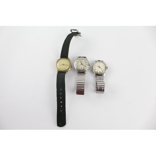 1186 - Three vintage mechanical men's wristwatches to include Rotary, Alprosa etc.