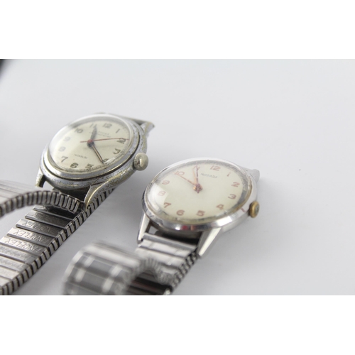 1186 - Three vintage mechanical men's wristwatches to include Rotary, Alprosa etc.