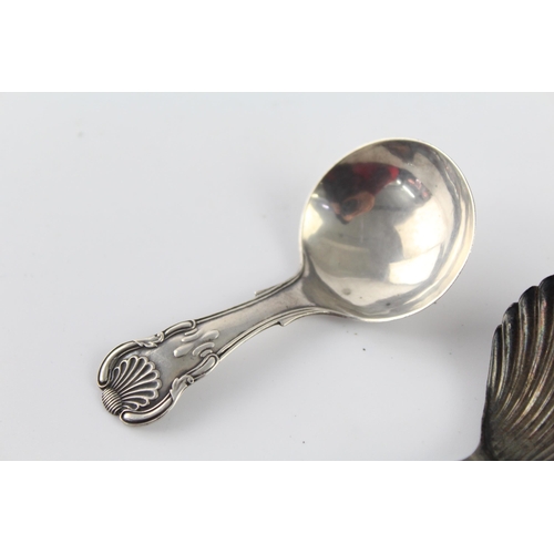 1215 - Two Georgian hallmarked sterling silver caddy spoons - approx. gross weight 18 grams