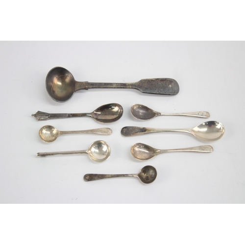 1216 - Eight hallmarked sterling silver condiment spoons - approx. gross weight 51 grams