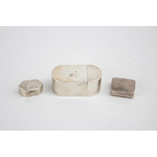 1218 - Three .925 silver pill boxes - approx. gross weight 59 grams