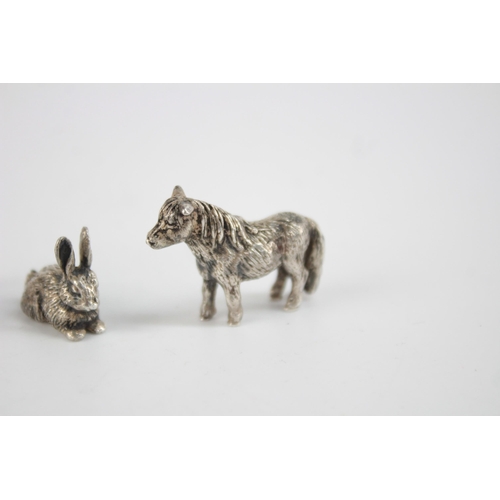 1219 - Three hallmarked sterling silver miniature animals - approx. gross weight 39 grams and 2cm high