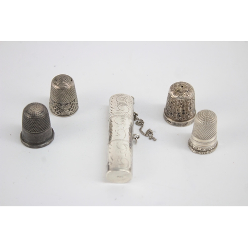 1226 - Five hallmarked sterling silver sewing accessories to include Charles Horner etc. - approx. gross we... 