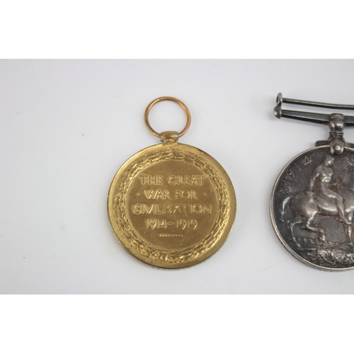 1257 - Two WWI medals, one War presented to 3133 PTE H. Thompson K.R.R.C and one Victory presented to S-255... 