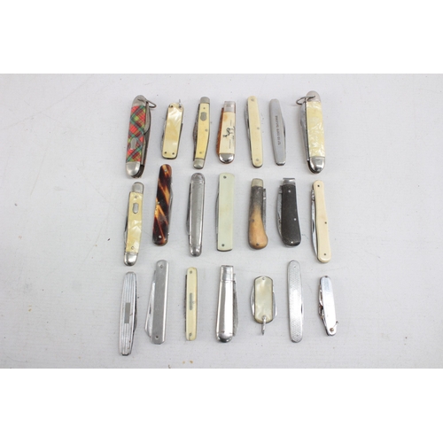 1268 - Twenty antique and vintage pocket knives to include Swayback style etc.