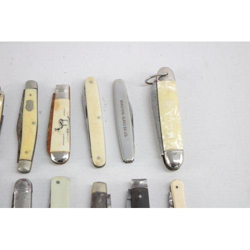 1268 - Twenty antique and vintage pocket knives to include Swayback style etc.