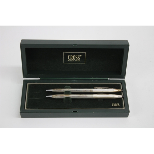 1271 - A boxed Cross .925 silver ballpoint pen and pencil set - approx. gross weight 34 grams