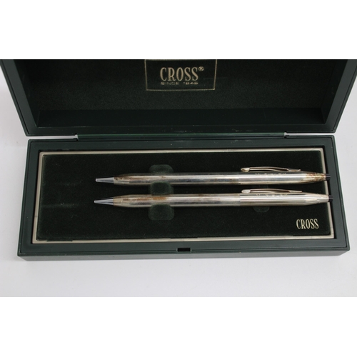 1271 - A boxed Cross .925 silver ballpoint pen and pencil set - approx. gross weight 34 grams