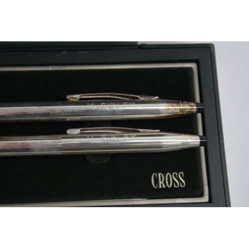 1271 - A boxed Cross .925 silver ballpoint pen and pencil set - approx. gross weight 34 grams