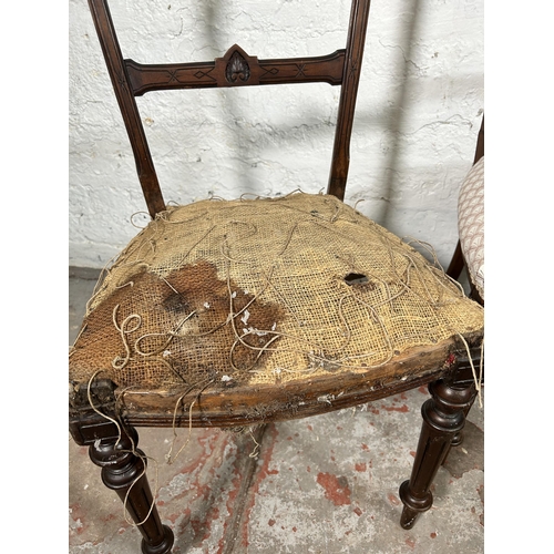 16 - Three 19th century dining chairs, two mahogany and one elm