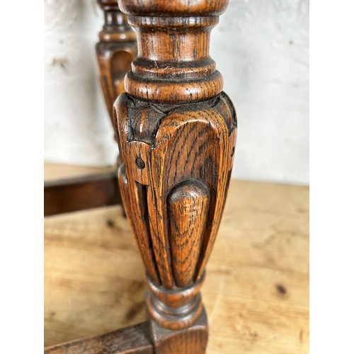 37 - A 17th century style carved oak rectangular joint side table - approx. 46cm high x 43cm wide x 33cm ... 