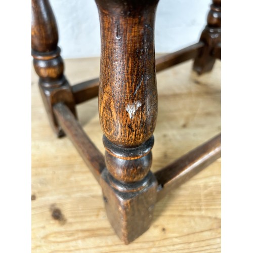 44 - A 17th century style oak rectangular joint side table - approx. 45cm high x 47cm wide x 28cm deep