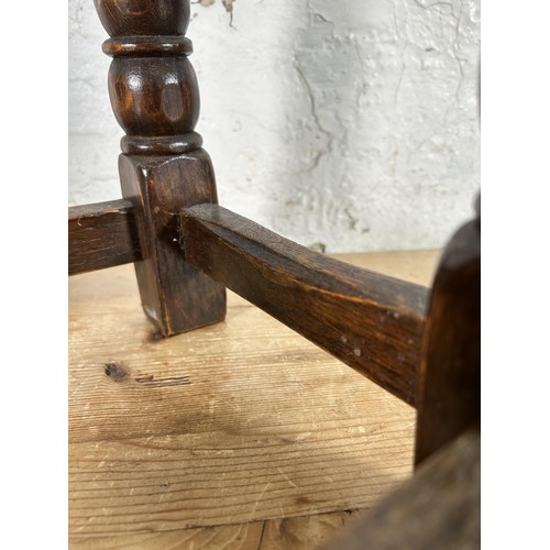 44 - A 17th century style oak rectangular joint side table - approx. 45cm high x 47cm wide x 28cm deep