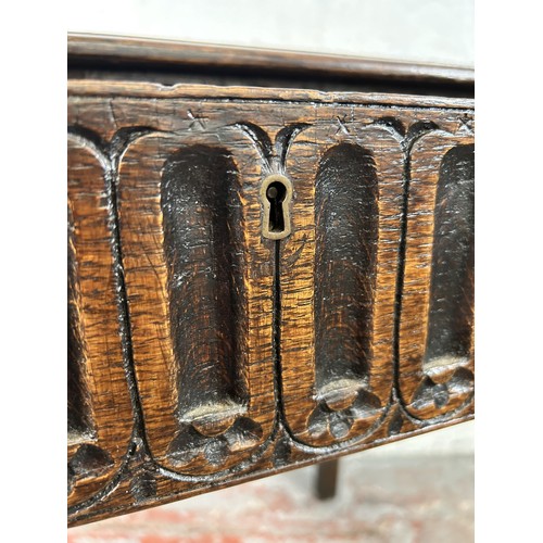 45 - An 18th century carved oak rectangular side table with single drawer - approx. 75cm high x 81cm wide... 