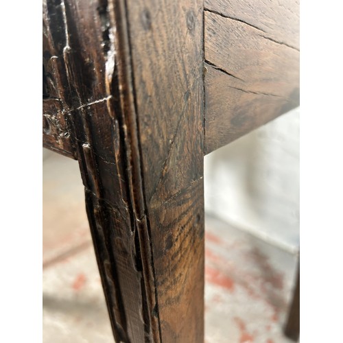 45 - An 18th century carved oak rectangular side table with single drawer - approx. 75cm high x 81cm wide... 