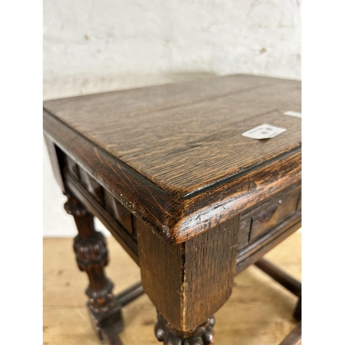 82 - A Heaton Tabb & Co. Ltd. carved oak rectangular joint side table - approx. 47cm high x 43cm wide x 3... 