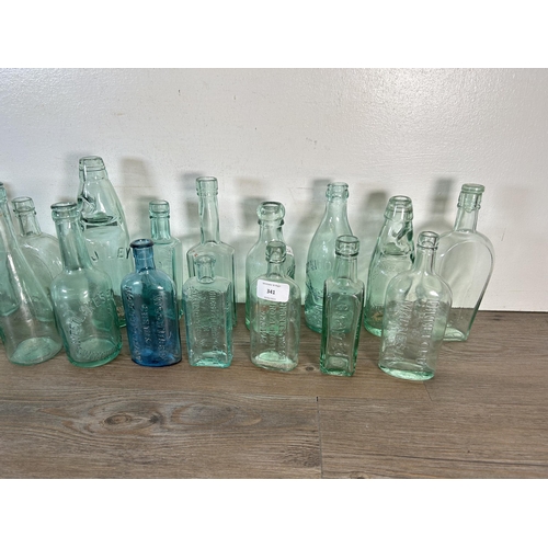 341 - Nineteen vintage glass bottles