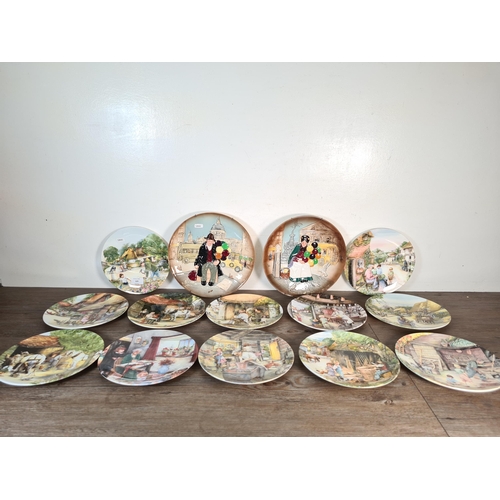 329 - Fourteen Royal Doulton collector's plates, twelve Old Country Crafts plates, one The Old Balloon Sel... 