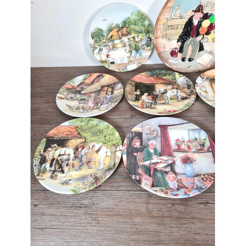 329 - Fourteen Royal Doulton collector's plates, twelve Old Country Crafts plates, one The Old Balloon Sel... 