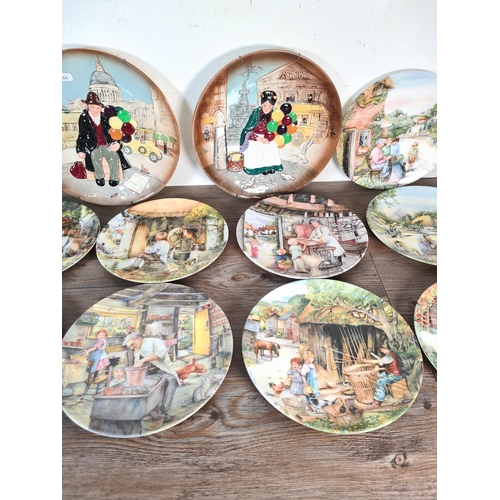 329 - Fourteen Royal Doulton collector's plates, twelve Old Country Crafts plates, one The Old Balloon Sel... 