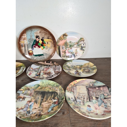 329 - Fourteen Royal Doulton collector's plates, twelve Old Country Crafts plates, one The Old Balloon Sel... 