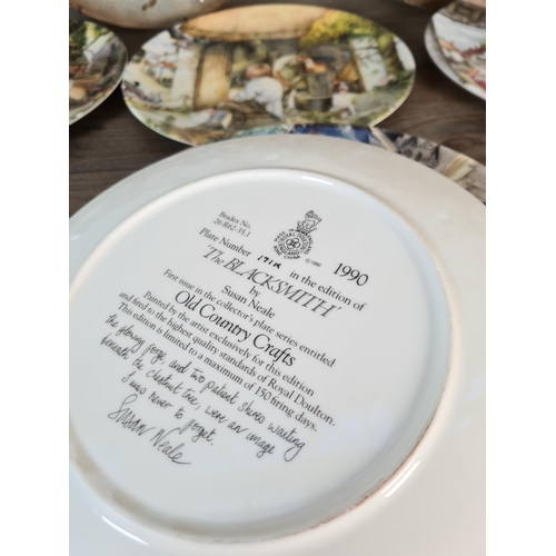 329 - Fourteen Royal Doulton collector's plates, twelve Old Country Crafts plates, one The Old Balloon Sel... 