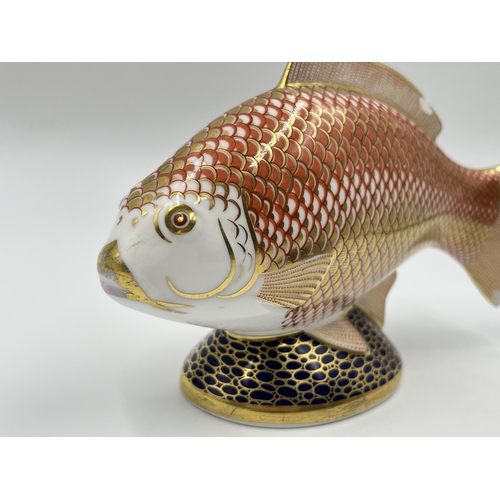 220 - A Royal Crown Derby Golden Carp paperweight - approx. 11.5cm high