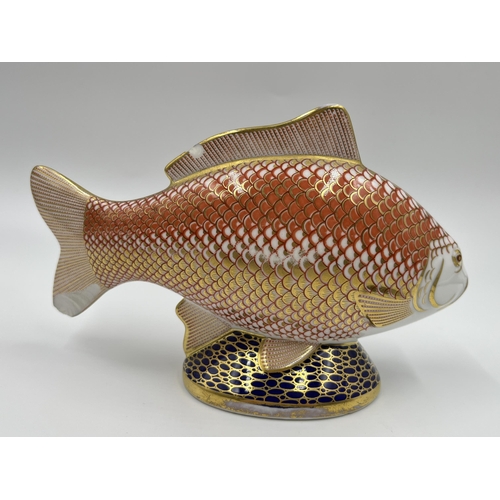 220 - A Royal Crown Derby Golden Carp paperweight - approx. 11.5cm high