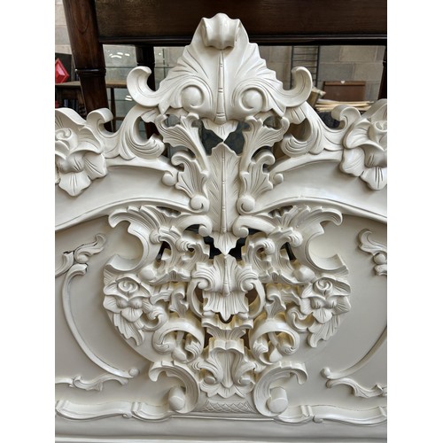 66 - A French style white painted bed headboard - approx. 147cm high x 178cm wide