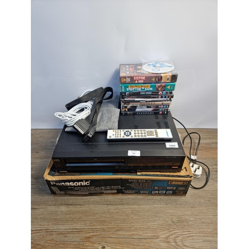 753 - Two items, one Proline 9000XT VCR and one boxed Panasonic DVD-S35 DVD player with remote control tog... 