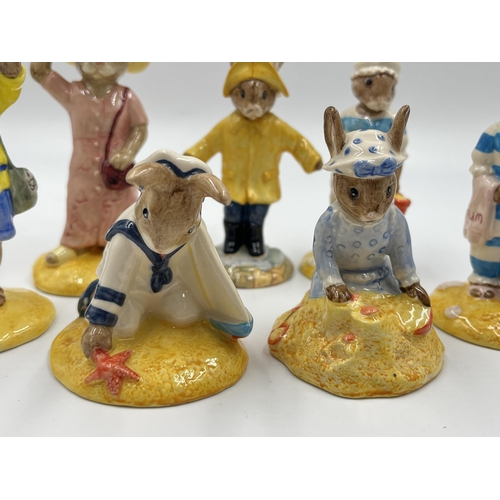 257 - Seven Royal Doulton Bunnykins figurines to include Tourist Bunnykins DB190, Sight Seer Bunnykins DB2... 