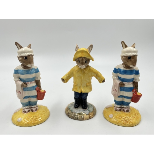 257 - Seven Royal Doulton Bunnykins figurines to include Tourist Bunnykins DB190, Sight Seer Bunnykins DB2... 