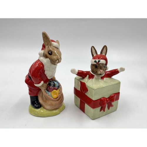 261 - Six Royal Doulton Bunnykins figurines to include Eskimo Bunnykins DB275, Judge Bunnykins DB188, Lawy... 