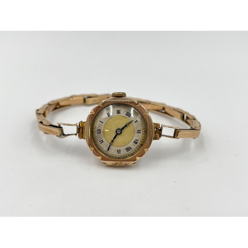 1192 - An Art Deco Breguet 9ct gold cased mechanical lady's wristwatch with 9ct gold bracelet - approx. gro... 