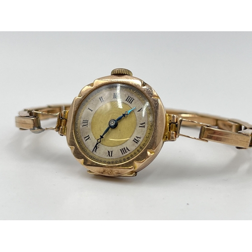 1192 - An Art Deco Breguet 9ct gold cased mechanical lady's wristwatch with 9ct gold bracelet - approx. gro... 