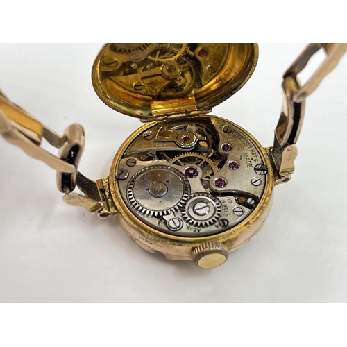 1192 - An Art Deco Breguet 9ct gold cased mechanical lady's wristwatch with 9ct gold bracelet - approx. gro... 