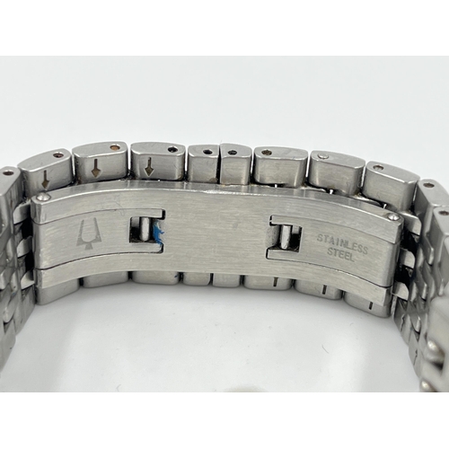 1193 - A Bulova C976838 quartz 38mm men's wristwatch with stainless steel butterfly clasp bracelet