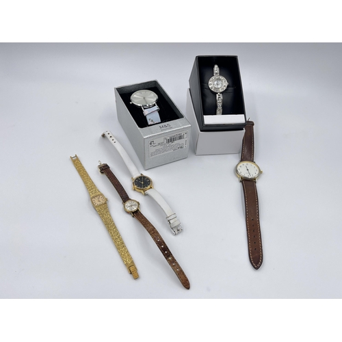 1195 - Six wristwatches to include vintage Longines cal. 5602 mechanical lady's, vintage Tissot cal. 709-2 ... 