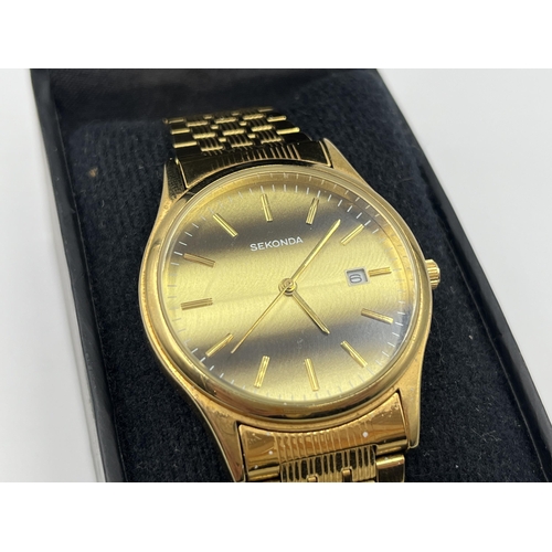 1196 - A boxed Sekonda NV3740BAKT quartz 37mm men's wristwatch with instructions and guarantee