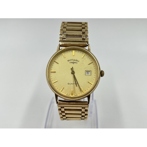 1202 - A Rotary ETA 955.412 quartz 33mm wristwatch with 9ct gold case and bracelet - approx. gross gold wei...