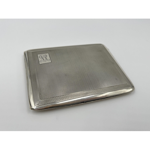 1229 - A Mayes, Mills & Co hallmarked Birmingham silver cigarette case, dated 1934 - approx. gross weight 9... 