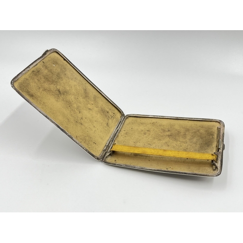 1229 - A Mayes, Mills & Co hallmarked Birmingham silver cigarette case, dated 1934 - approx. gross weight 9... 