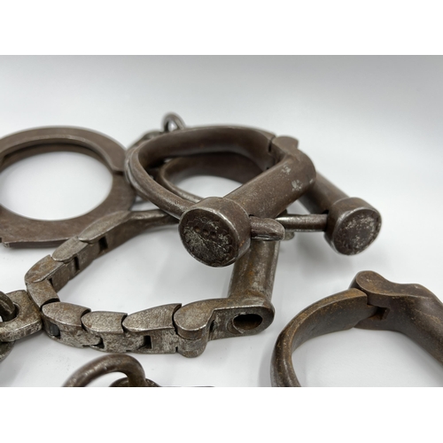 1267 - Six pairs of vintage handcuffs